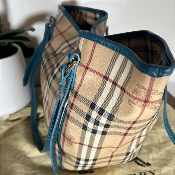 Authentic Burberry Shoulder Bag Tote Bag PVC/Leather Beige +Dust Bag - Picture 4 of 13